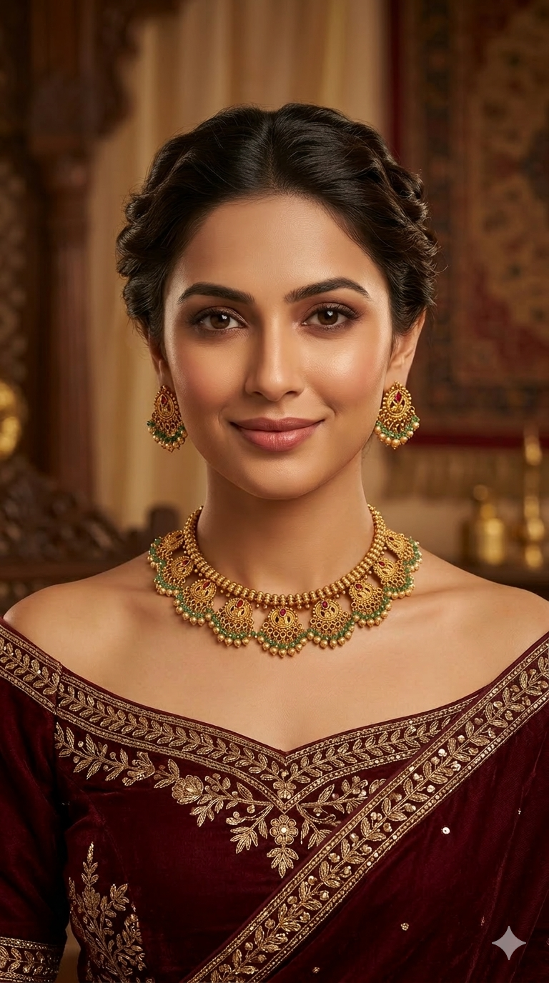 Gold Polki Ruby Sage Green Necklace Jewellery Lucy Sets