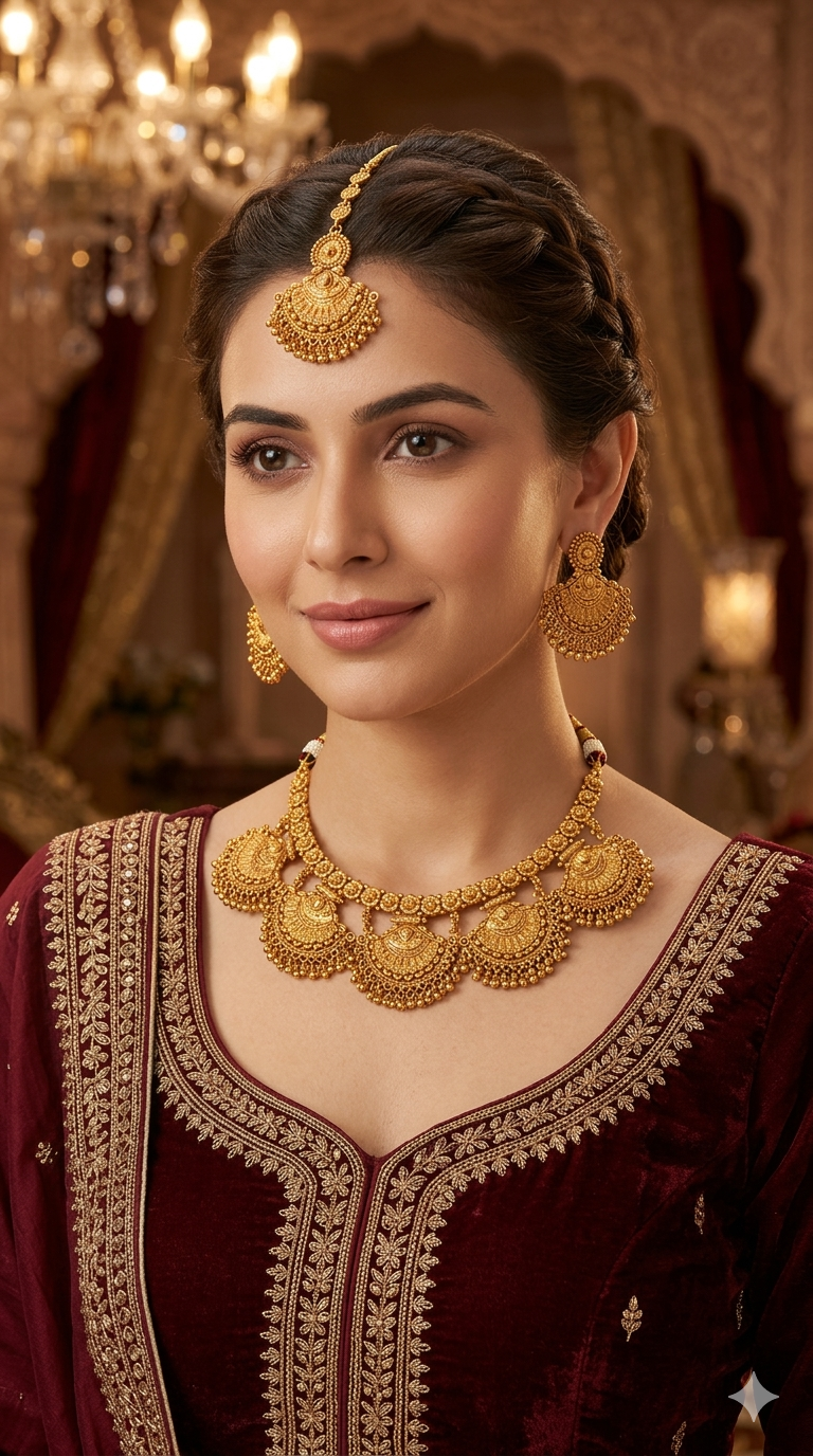 Gold Polki Necklace Jewellery Lucy Sets