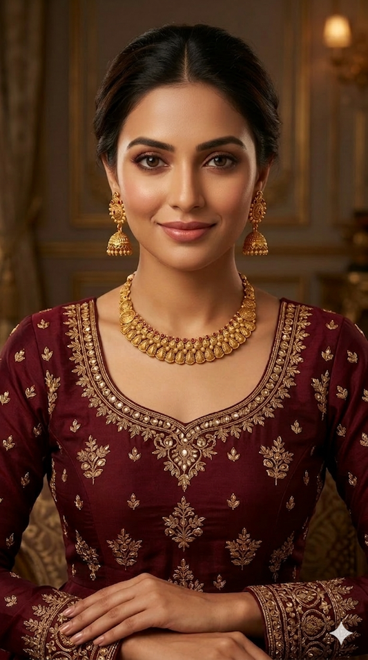 Gold Polki Ruby Necklace Jewellery Lucy Sets