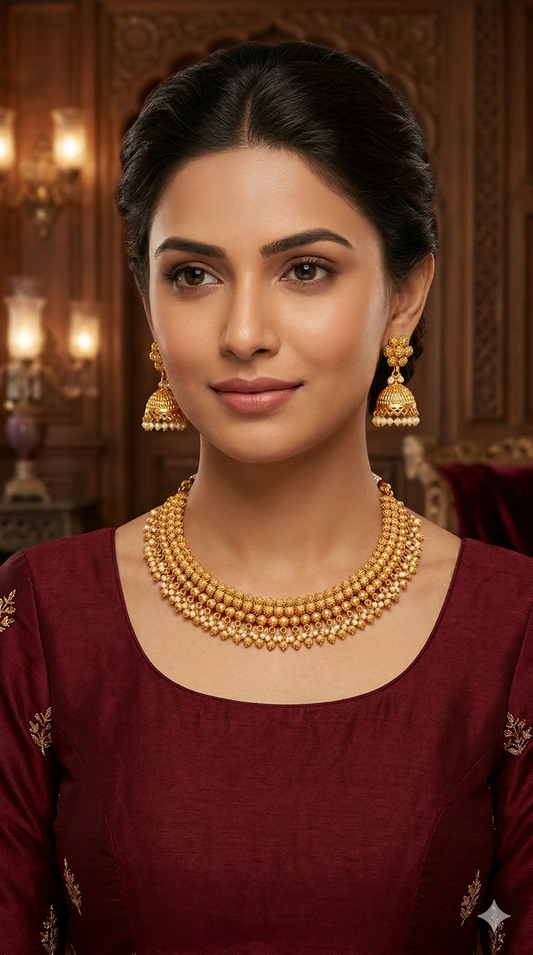 Gold Polki Necklace Jewellery Lucy Sets