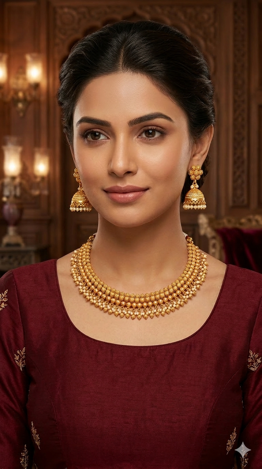 Gold Polki Necklace Jewellery Lucy Sets