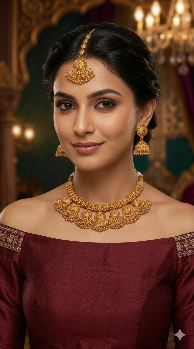 Gold Polki Necklace Jewellery Lucy Sets