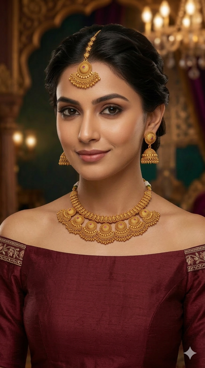 Gold Polki Necklace Jewellery Lucy Sets