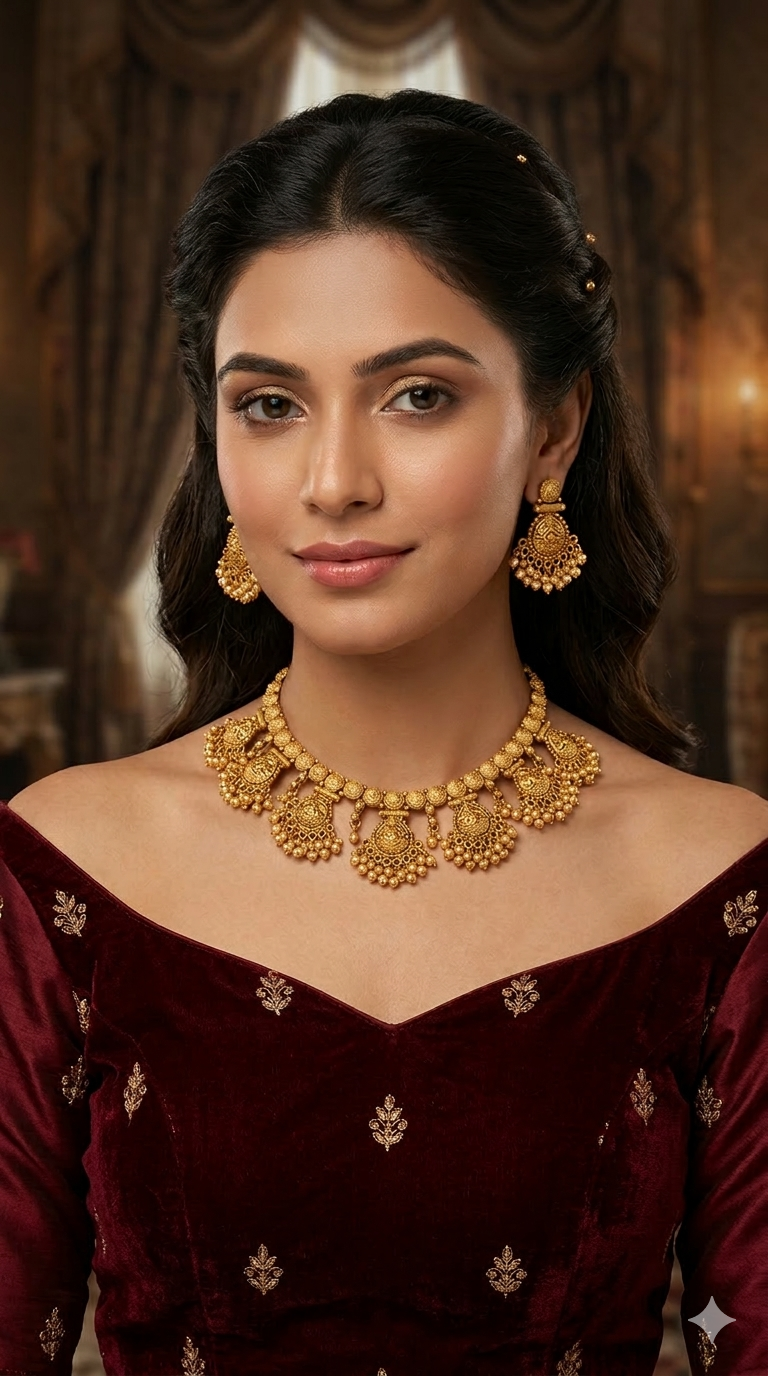 Gold Polki Necklace Jewellery Lucy Sets