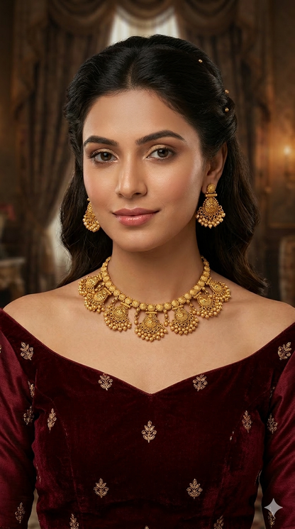 Gold Polki Necklace Jewellery Lucy Sets