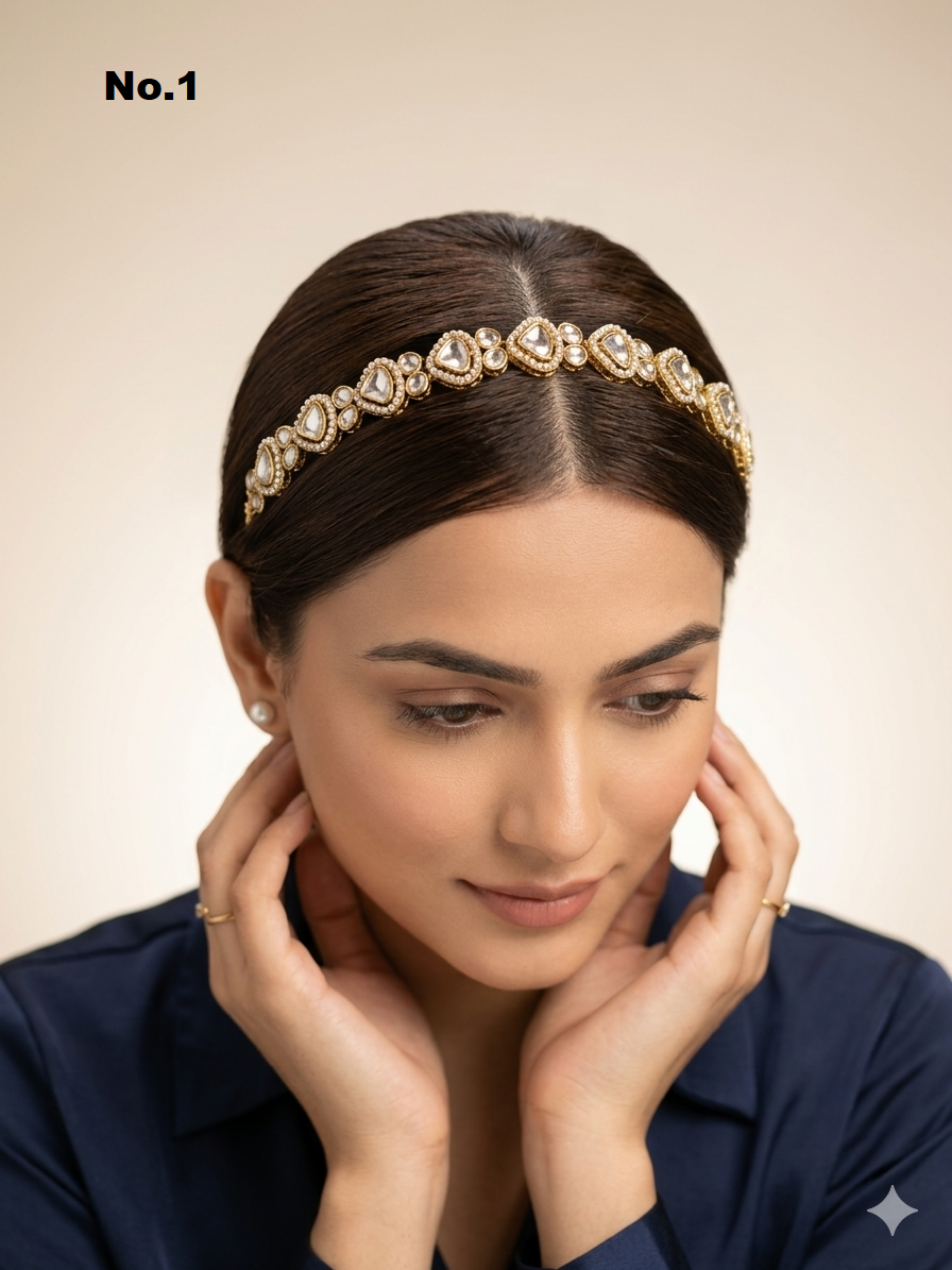 Antique Kundan Sheesh Phool Headpiece Akari Matha Patti