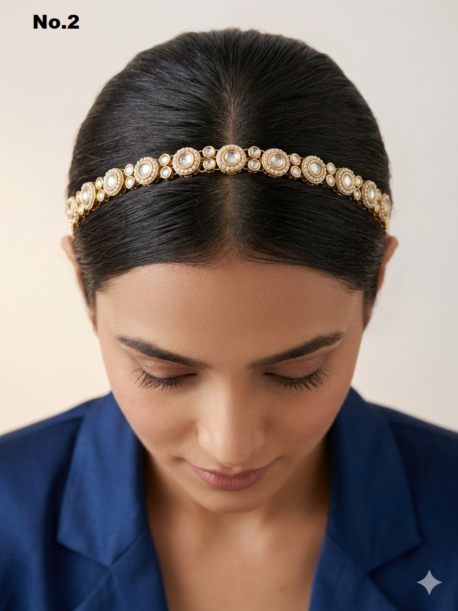 Antique Kundan Sheesh Phool Headpiece Akari Matha Patti