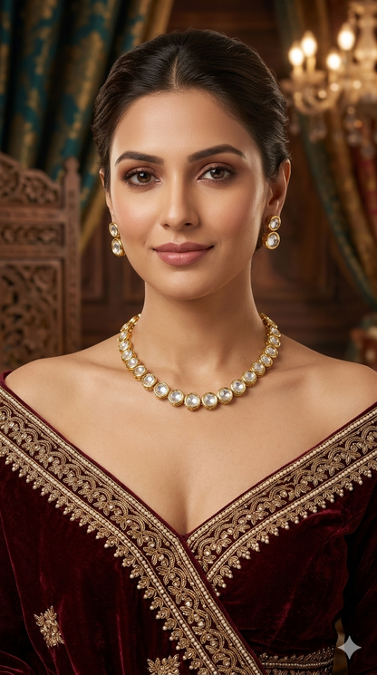 Antique Gold Kundan Necklace Jewellery Eiko Set