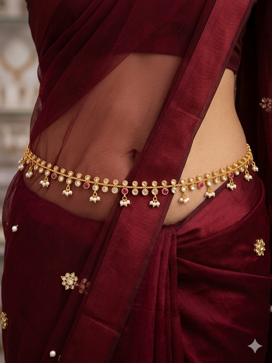 Gold Belly Chain kamarbelt Dhanvi Saree Chain