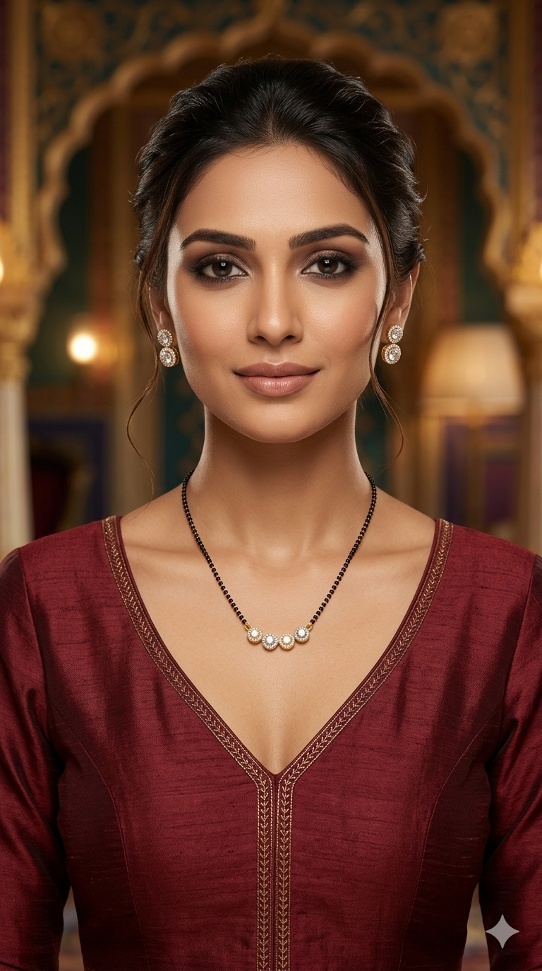 Gold Ad Stone Mangal Sutra Alice Set