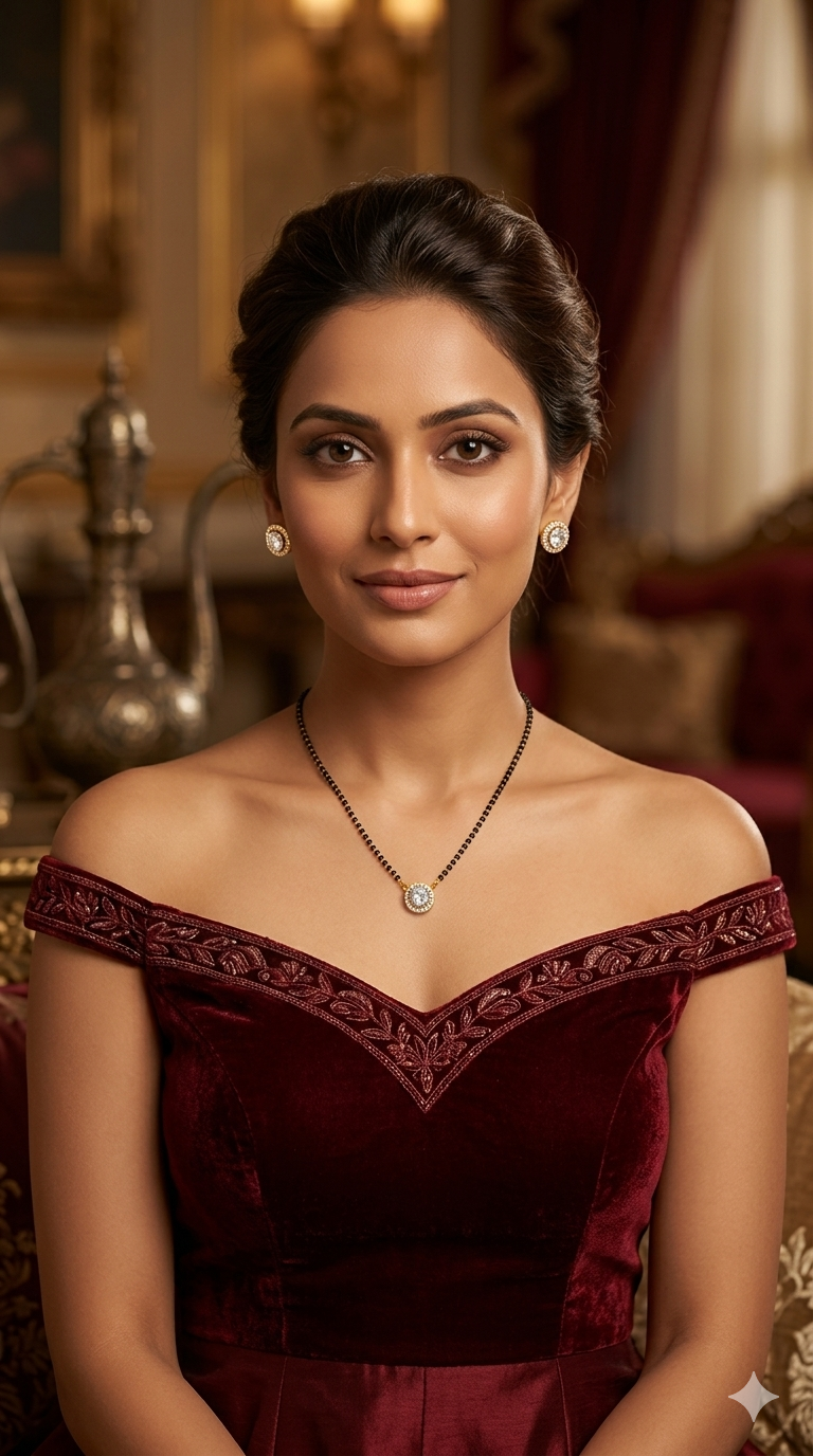 Gold Ad Stone Mangal Sutra Leo Set