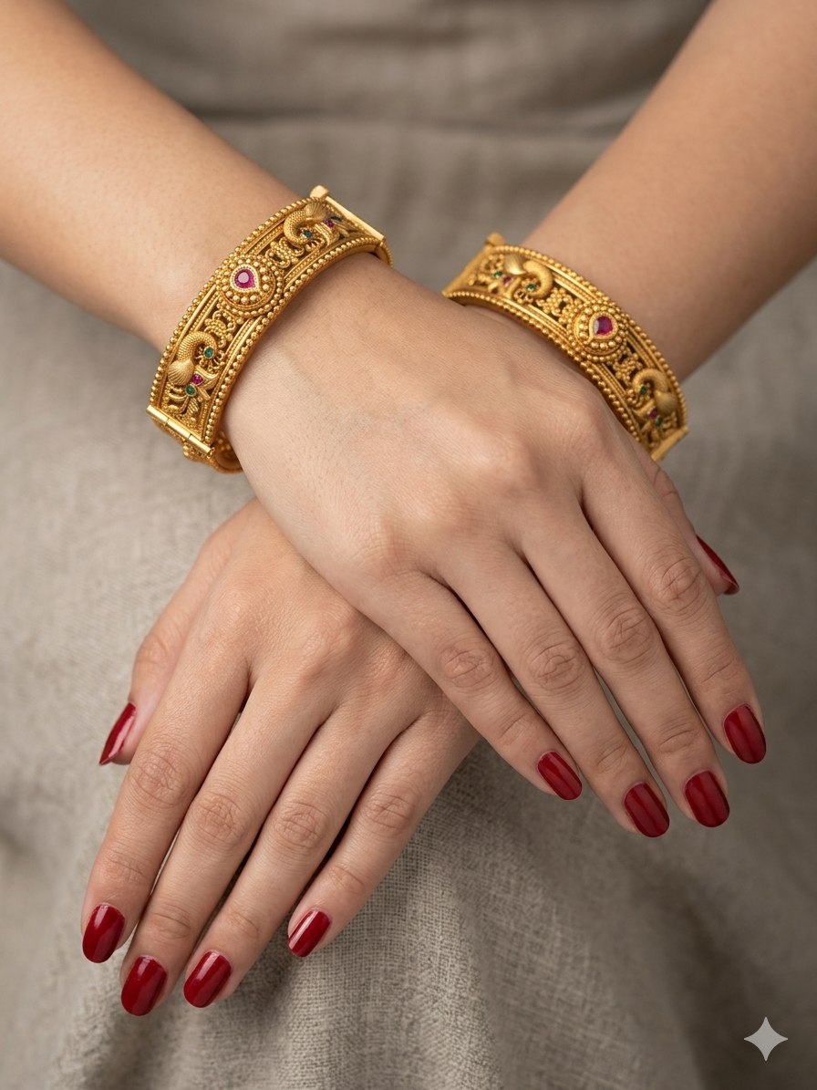 Bangles jewelry /Traditional bollywood jewelry Ruby Green Pihu Gold bangles