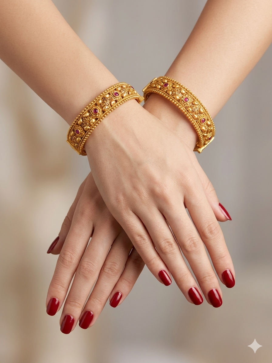 Bangles jewelry /Traditional bollywood jewelry Ruby Ruqa Gold bangles