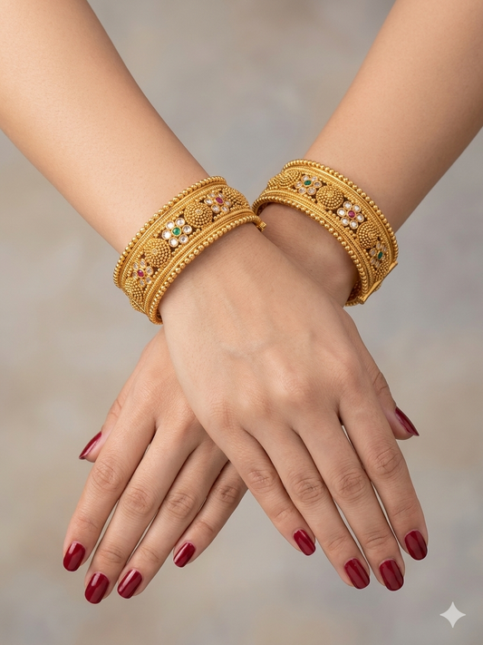 Bangles jewelry /Traditional bollywood jewelry Ruby Green Irum Gold bangles
