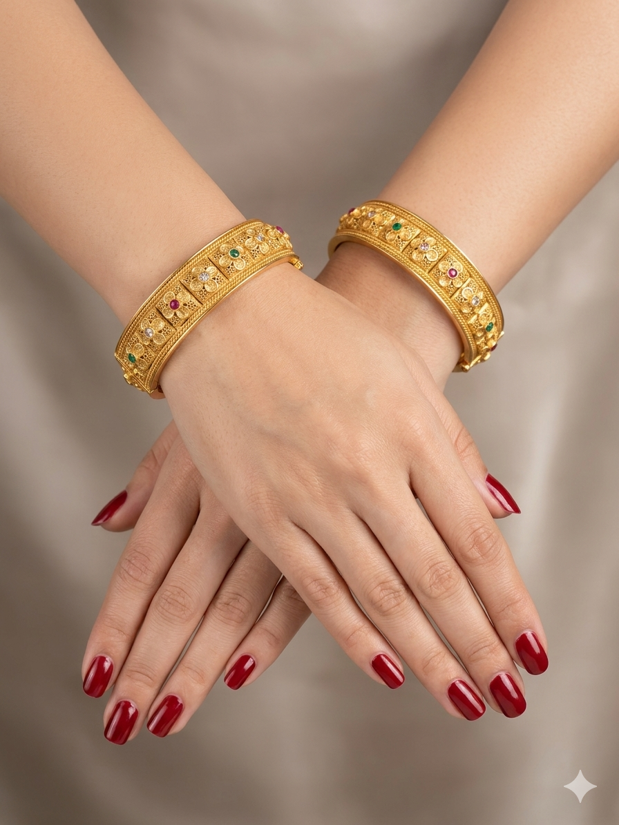 Bangles jewelry /Traditional bollywood jewelry Ruby Green Azra Gold bangles