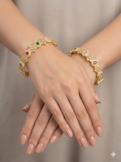 Bangles jewelry /Traditional bollywood jewelry Multicolor Azra Gold bangles