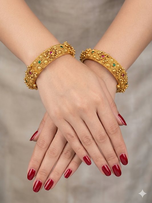 Bangles jewelry /Traditional bollywood jewelry Ruby Green Ayma Gold bangles