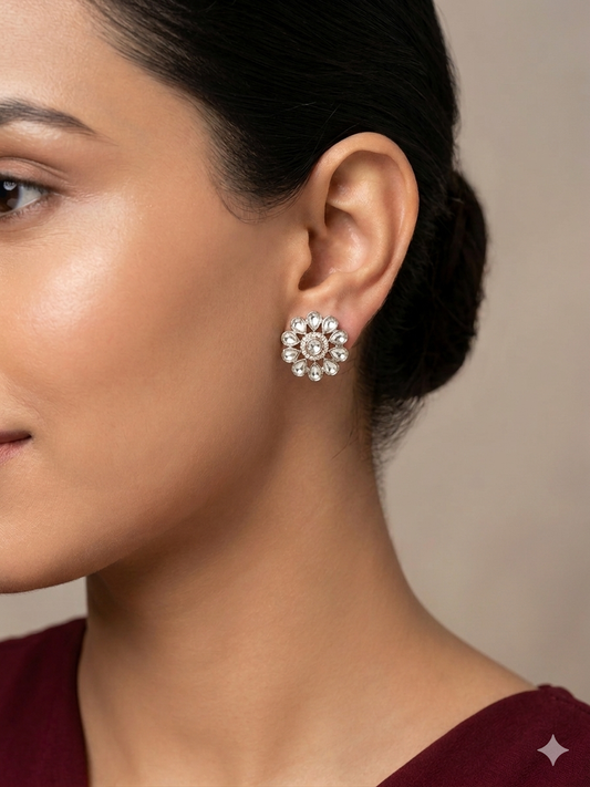 Antique Gold Stud Bollywood Wren Earrings