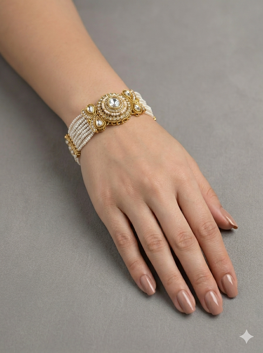Kundan Hand Bracelets Junia Jewellery