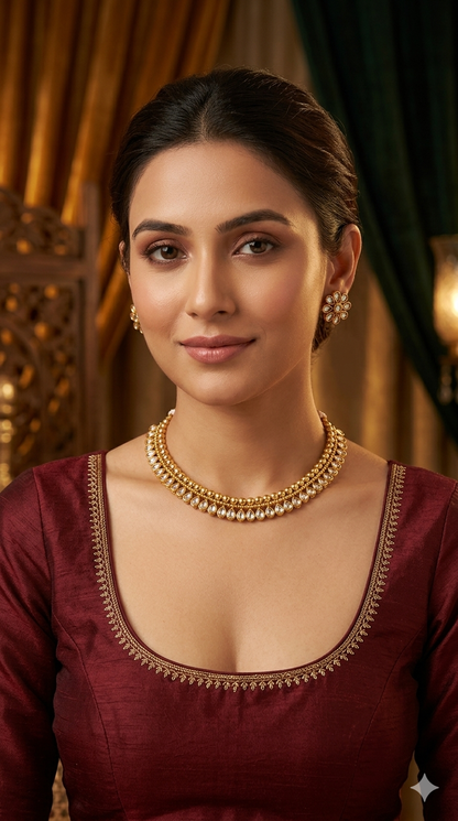 Gold Polki Necklace Jewellery Mansi Sets