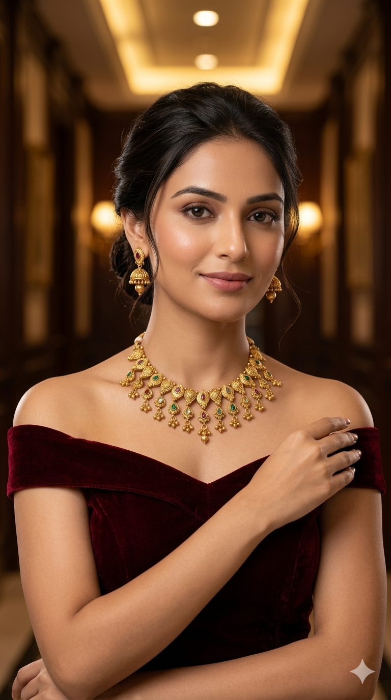 Gold Polki Necklace Jewellery Juhi  Sets