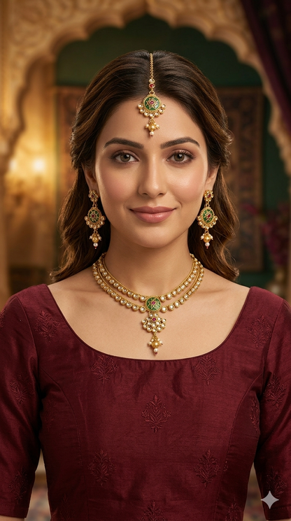 Gold Polki Necklace Jewellery Juhi  Sets