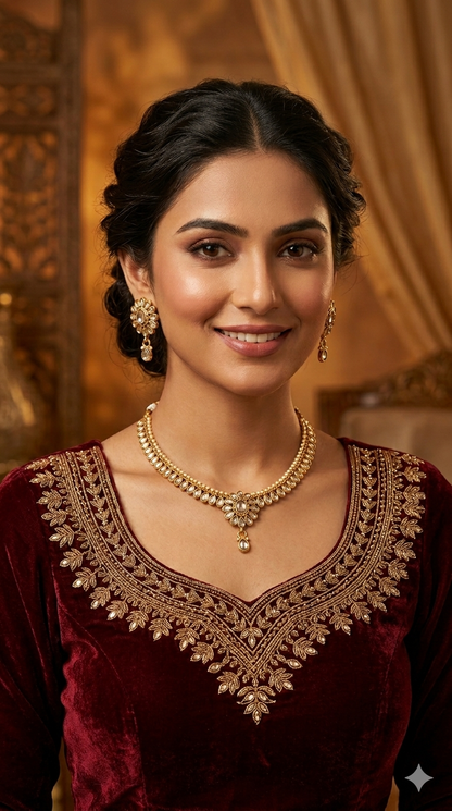 Gold Polki Necklace Jewellery Juhi  Sets