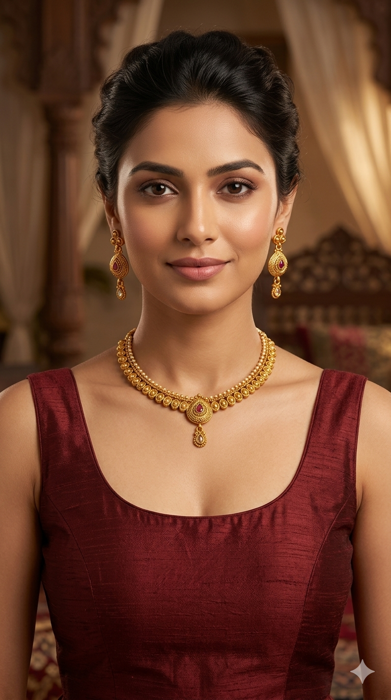 Gold Polki Necklace Jewellery Juhi  Sets