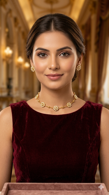 Gold Polki Necklace Jewellery Juhi  Sets