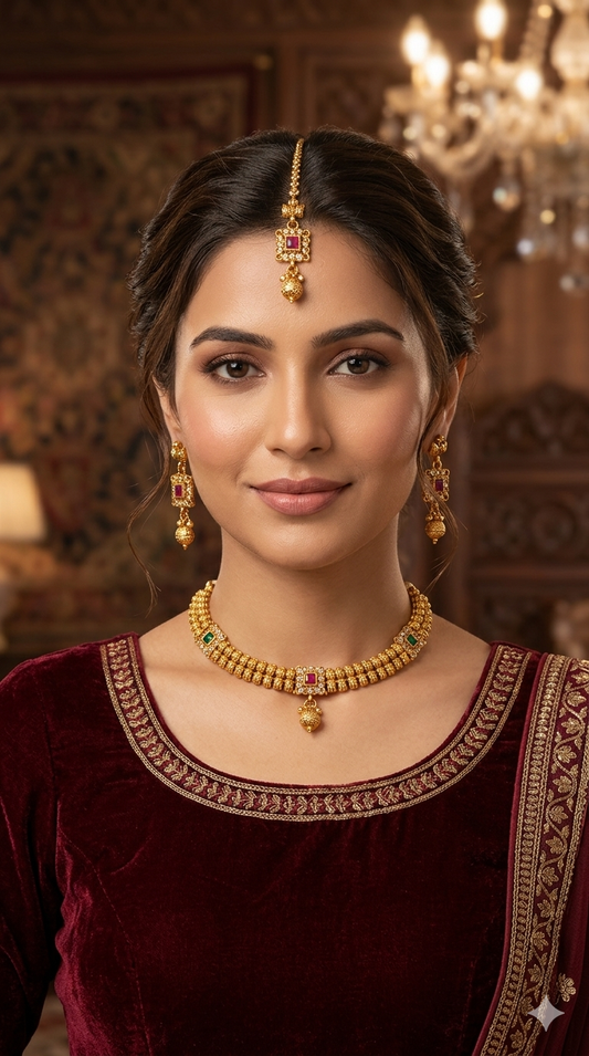 Gold Polki Necklace Jewellery Juhi  Sets
