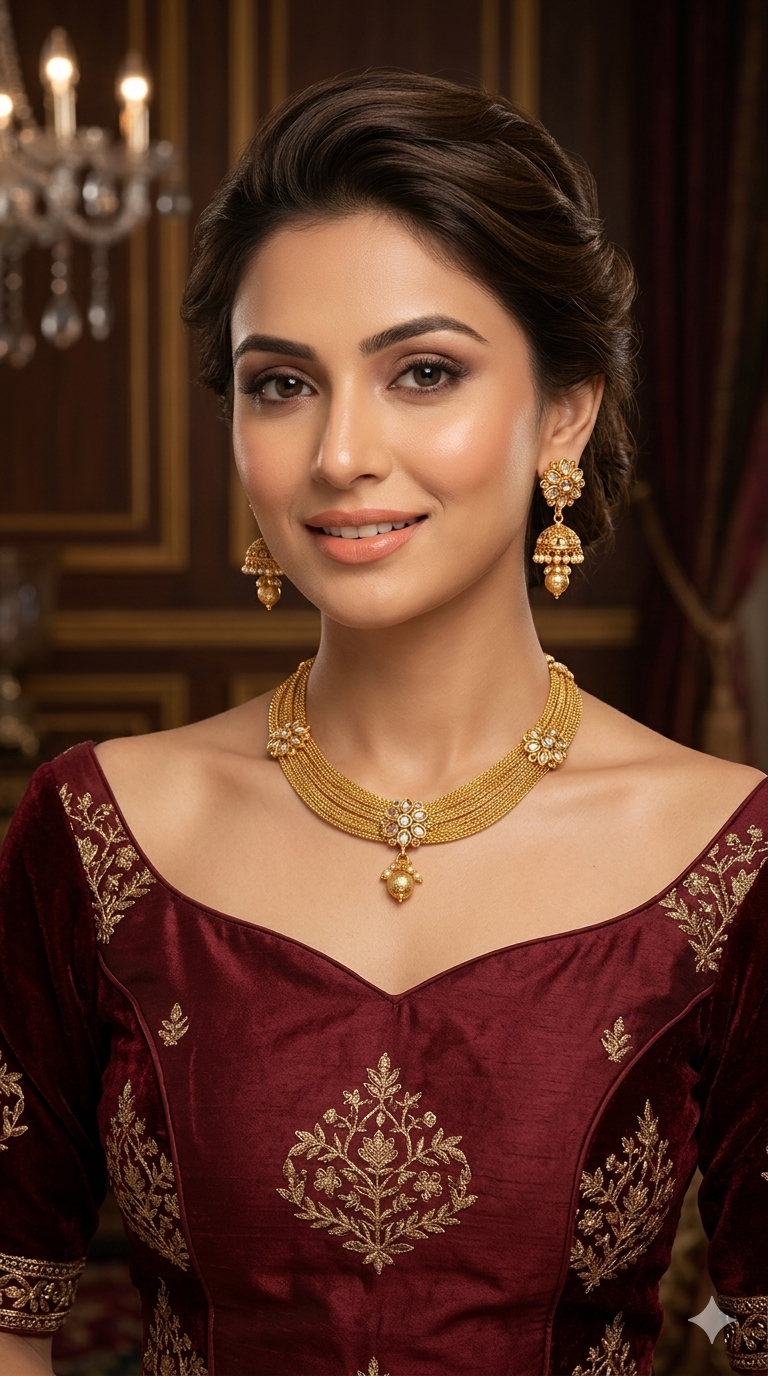 Gold Polki Necklace Jewellery Juhi  Sets