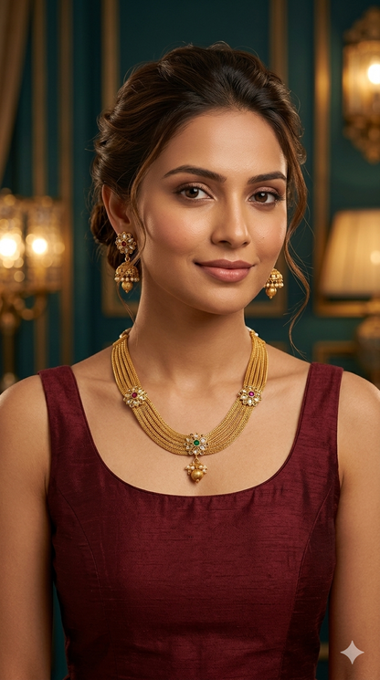 Gold Polki Necklace Jewellery Juhi  Sets