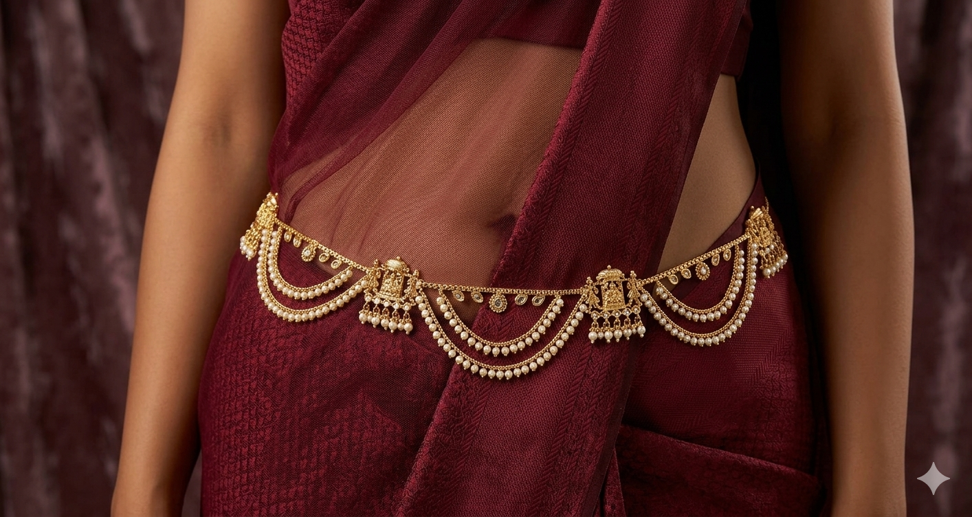 Gold Belly Chain kamarbelt Prachi Saree Chain