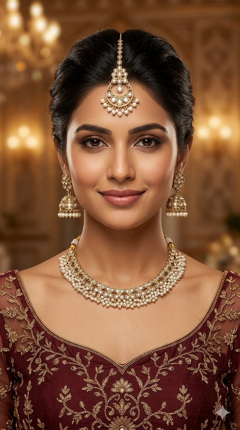Antique Gold White Necklace Shuba sets