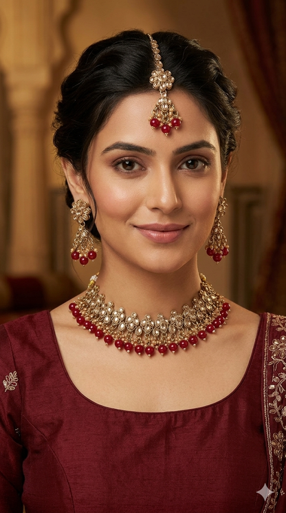 Antique Gold Ruby Necklace Shuba sets