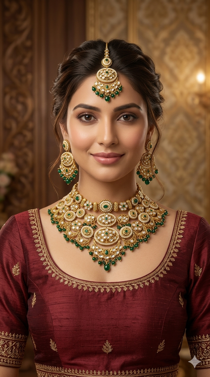 Gold Mint Pink Kundan necklace Set/ kundan Indian Naomi jewellery  sets