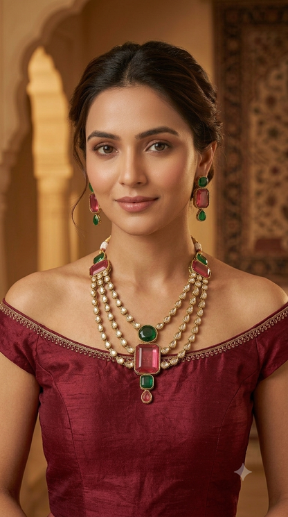 Antique Green Necklace Raman sets