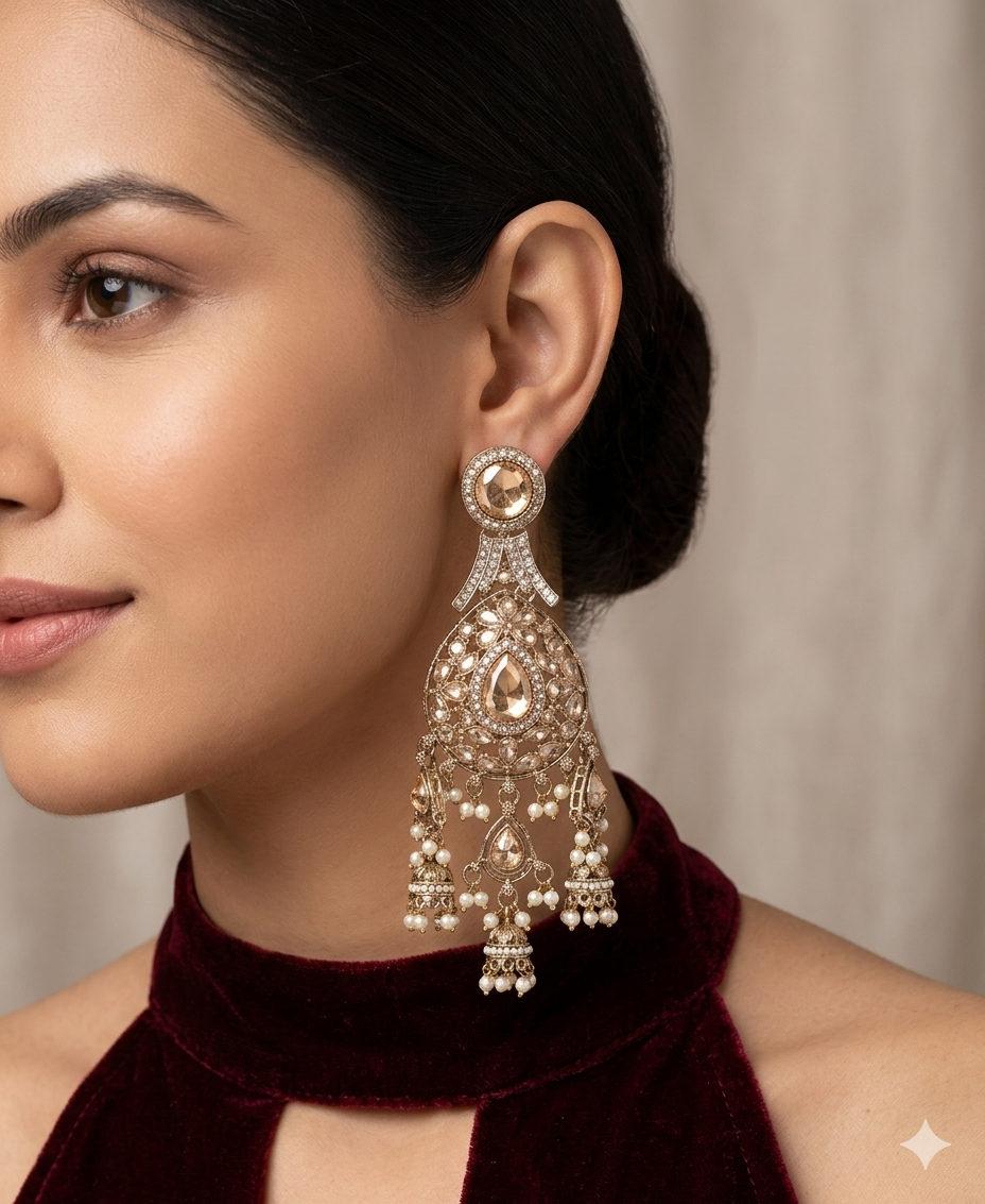 Antique Gold Bollywood Marci Earrings
