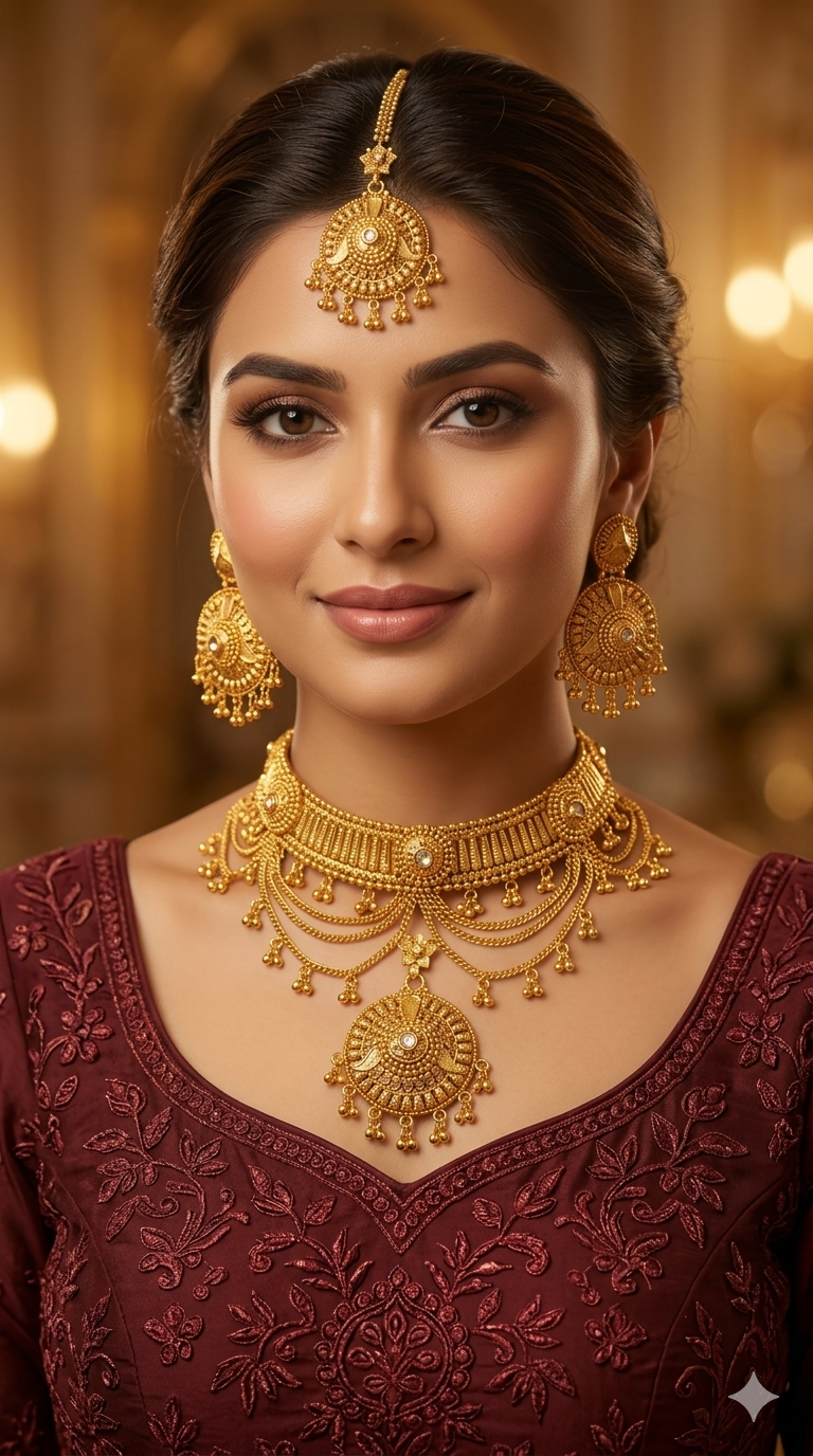 Gold White Polki Choker Kirtika Jewellery Polki Set