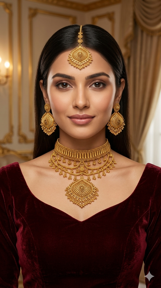 Gold Polki Choker Kirtika Jewellery Polki Set