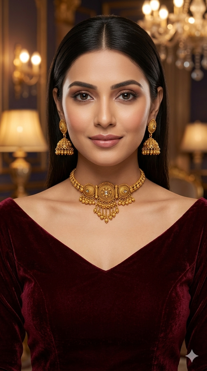 Gold Polki Choker Kirtika Jewellery Polki Set
