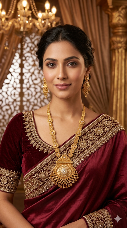 Gold Polki Long Rani Haar Necklace Anaya Jewellery Set