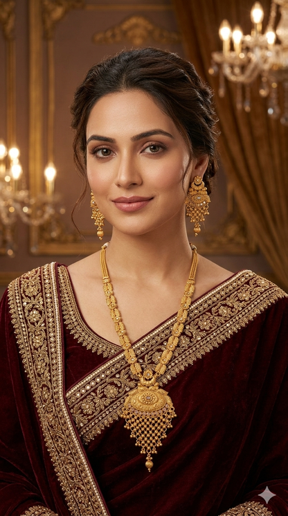 Gold Polki Long Rani Haar Necklace Anaya Jewellery Set