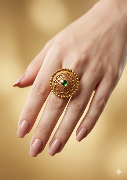 Gold Cocktail Vena Finger Rings