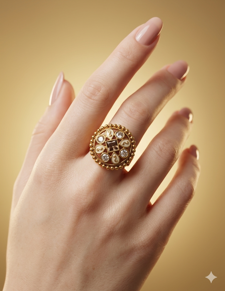Gold Cocktail Vena Finger Rings