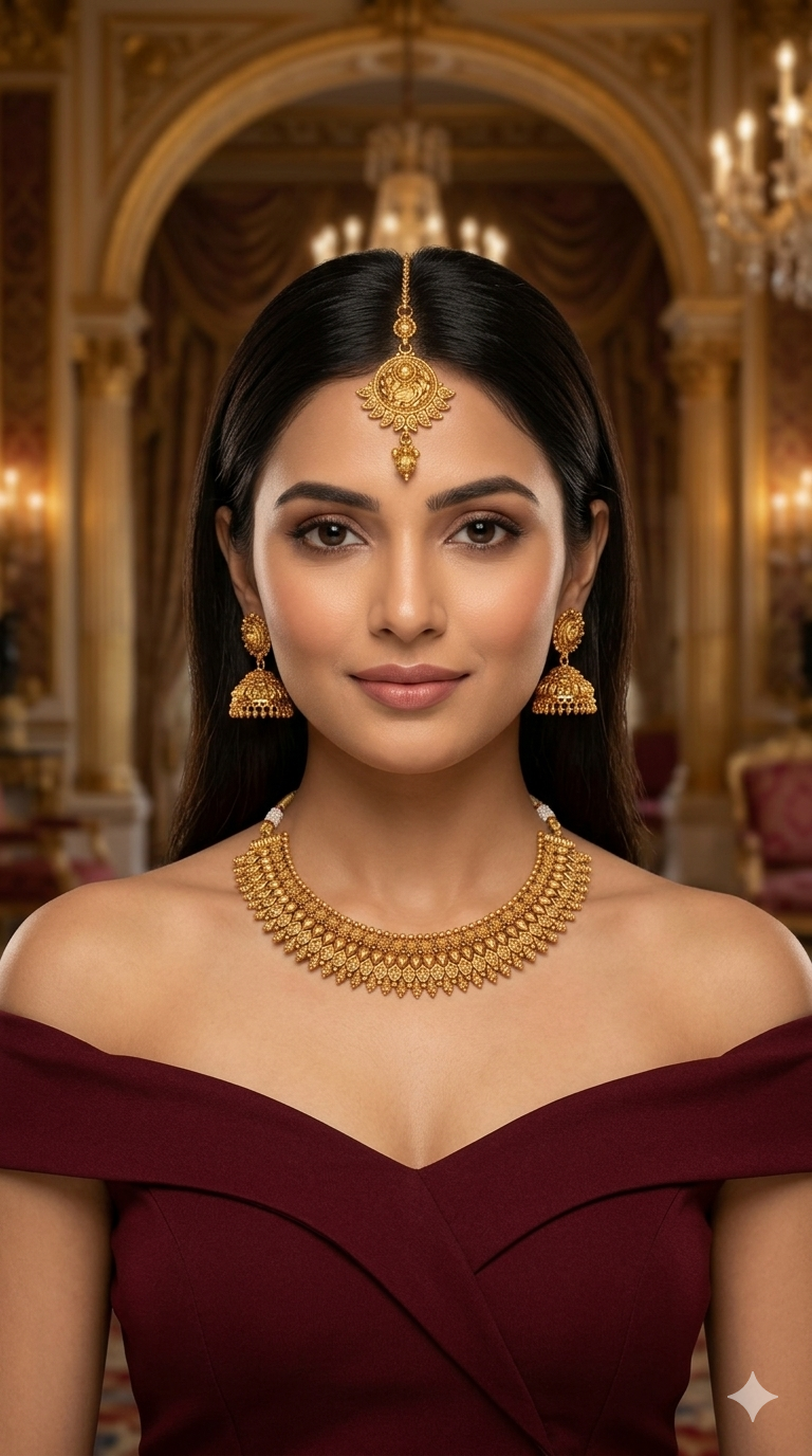 Gold Polki Necklace Jewellery sarika Set
