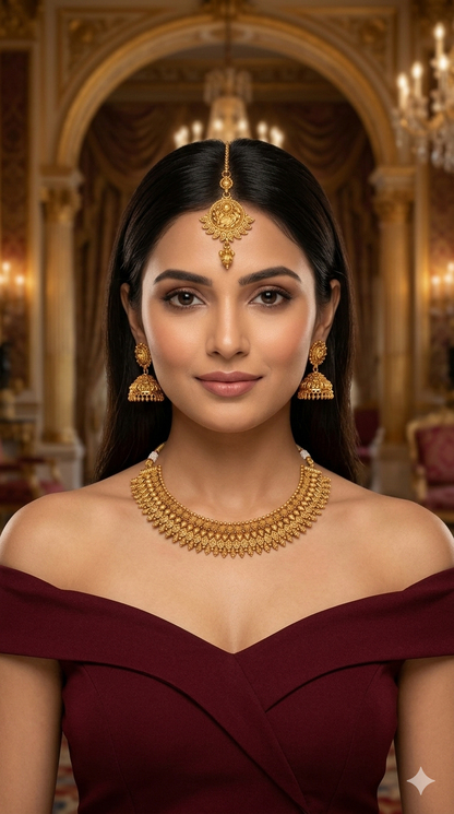 Gold Polki Necklace Jewellery sarika Set