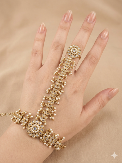 Hand Bracelets Bridal Pair Finger Ring Panja Jewellery