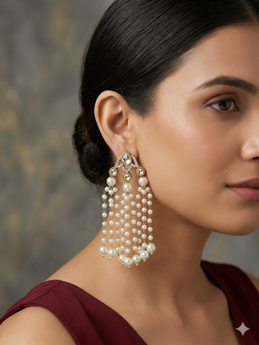 Antique Kundan Bollywood Charan Earrings