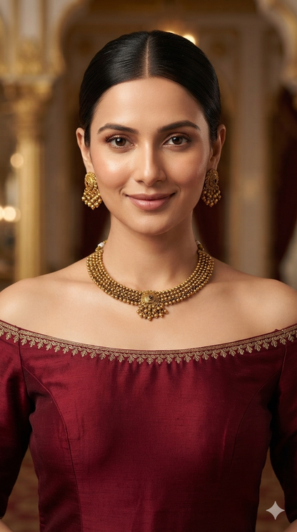 Gold Polki Necklace Jewellery Zarina Set
